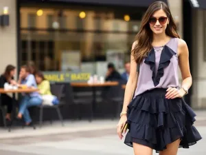 Co ubrać do spódniczki z falbankami? Stylizacje na każdą okazję