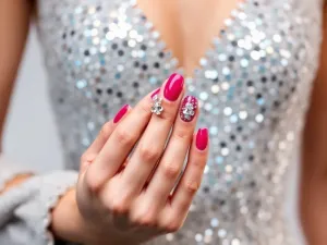 paznokcie do cekinowej sukienki