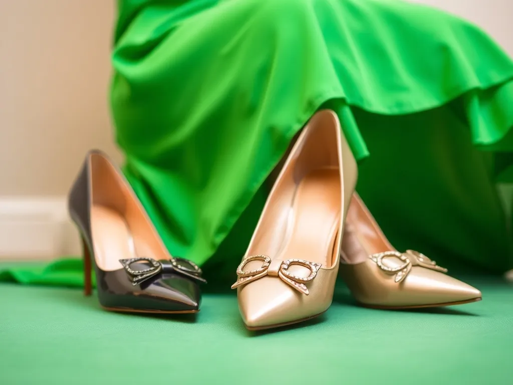jakie buty do zielonej sukienki